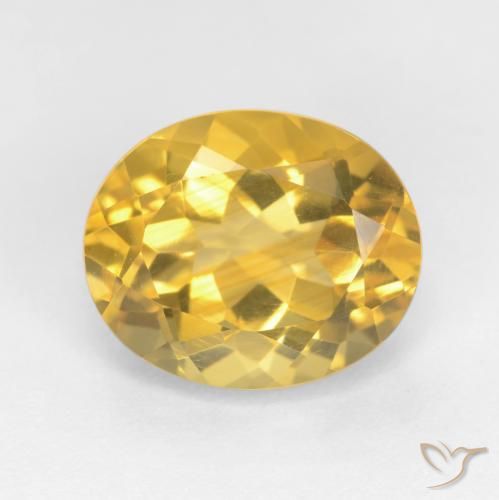 3.71ct 天然 ミディアムゴールデン シトリン, 楕円形, VS