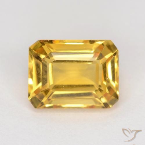 1.62ct 天然 ゴールド シトリン, エメラルドカット, VVS-VS