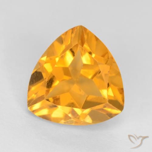 1.26ct 天然 オレンジゴールド シトリン, トリリオン, VS