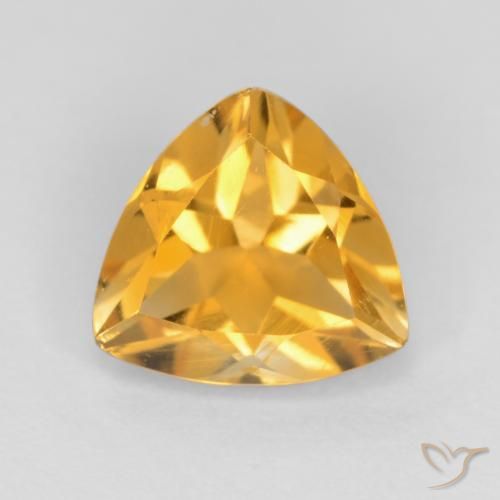 0.91ct 天然 ゴールドオレンジ シトリン, トリリオン, VS