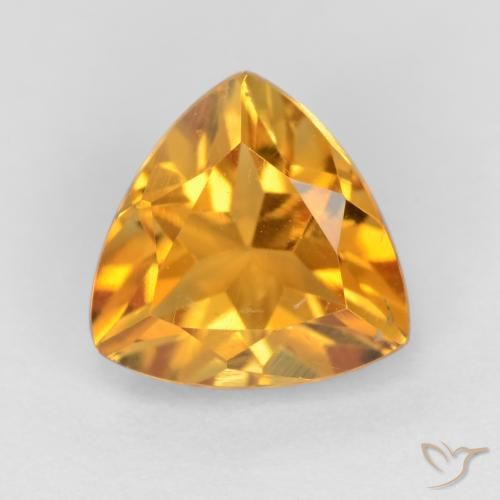 1.13ct 天然 濃いオレンジゴールド シトリン, トリリオン, VS