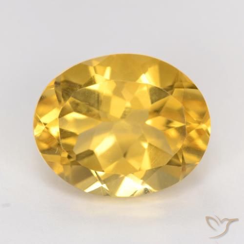 3.42ct 天然 ミディアムゴールデン シトリン, 楕円形, VS