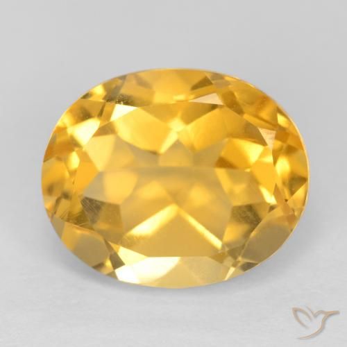3.85ct 天然 明るいゴールド シトリン, 楕円形, VS
