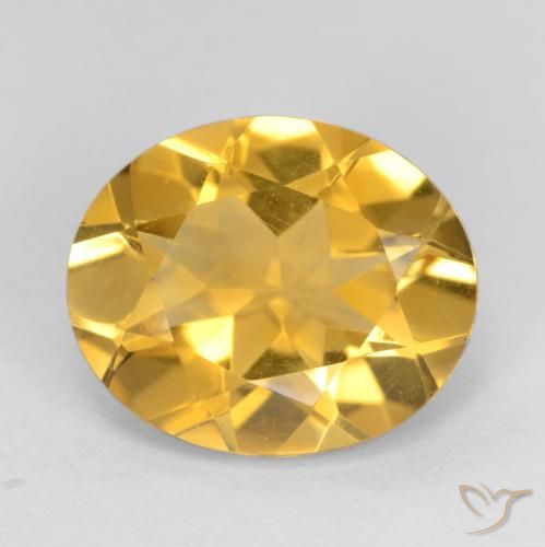 3.06ct 天然 ミディアムゴールデン シトリン, 楕円形, VVS-VS