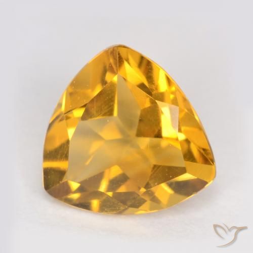 0.98ct 天然 オレンジゴールド シトリン, トリリオン, VS