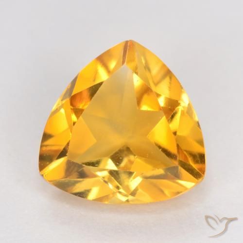 1.02ct 天然 ダークゴールデン シトリン, トリリオン, VS