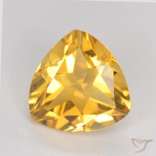 1.10ct 天然 ミディアムゴールデン シトリン, トリリオン, VS
