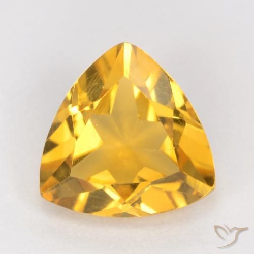 1.06ct 天然 ミディアムゴールデン シトリン, トリリオン, VS