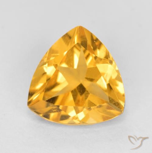 1.12ct 天然 ミディアムゴールデン シトリン, トリリオン, VS