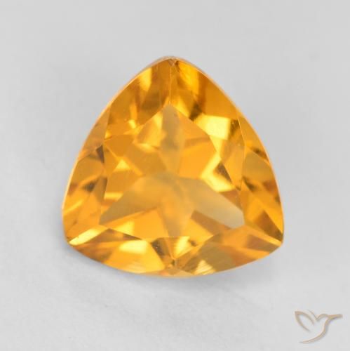 1.14ct 天然 濃いオレンジゴールド シトリン, トリリオン, VS