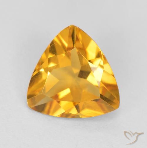 0.87ct 天然 濃いオレンジゴールド シトリン, トリリオン, VS