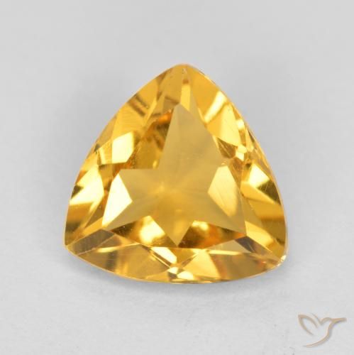 0.95ct 天然 ミディアムゴールデン シトリン, トリリオン, VS