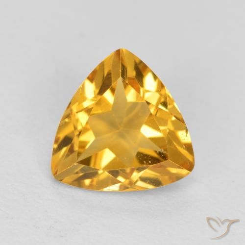 0.95ct 天然 ミディアムダークゴールデン シトリン, トリリオン, VS