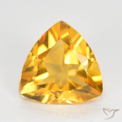 0.92ct 天然 ダークゴールデン シトリン, トリリオン, VS