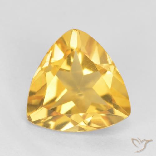 0.90ct 天然 明るいゴールド シトリン, トリリオン, VS