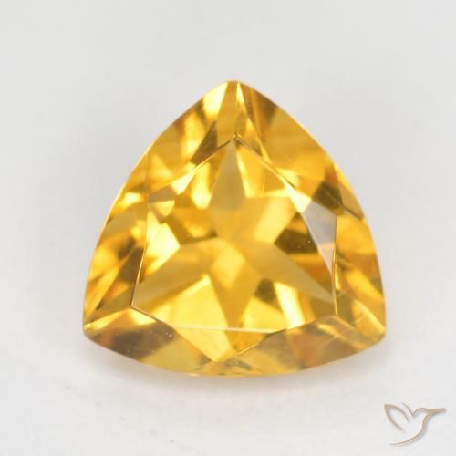 0.93ct 天然 明るいゴールド シトリン, トリリオン, VS