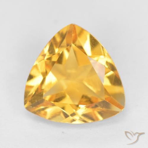 1.07ct 天然 明るいゴールド シトリン, トリリオン, VS
