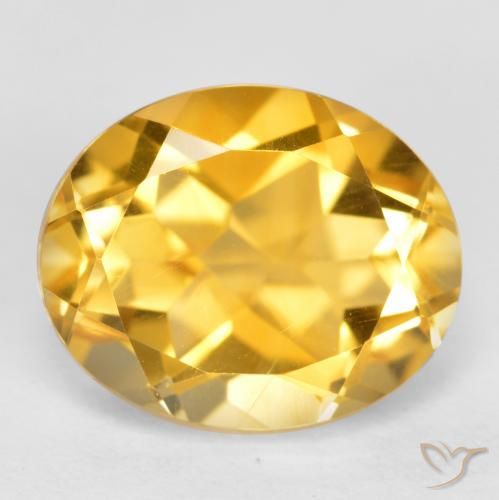 3.71ct 天然 ミディアムゴールド シトリン, 楕円形, VS