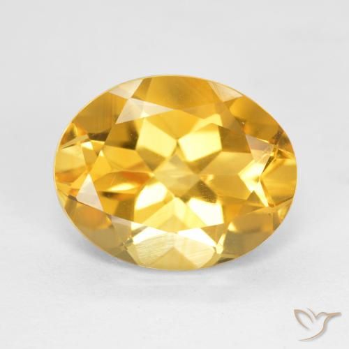 3.38ct 天然 明るいゴールド シトリン, 楕円形, VS