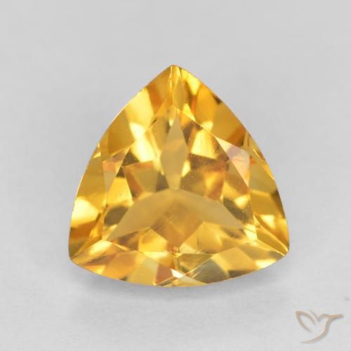 0.97ct 天然 濃いゴールデンオレンジ シトリン, トリリオン, VVS-VS