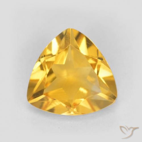 0.96ct 天然 明るいゴールド シトリン, トリリオン, VVS-VS