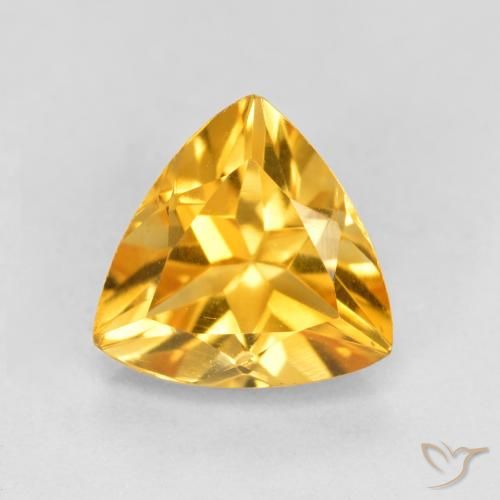 1.10ct 天然 ミディアム薄いオレンジゴールド シトリン, トリリオン, VVS-VS