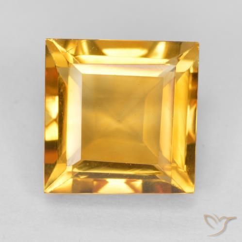 1.87ct 天然 ミディアム薄いオレンジゴールド シトリン, 四角形, VVS-VS