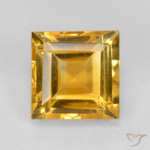 1.98ct 天然 濃いゴールデンオレンジ シトリン, 四角形, VS