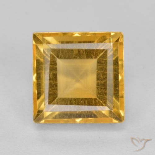 2.07ct 天然 濃いゴールデンオレンジ シトリン, 四角形, VS
