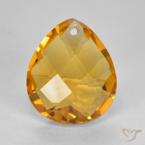 3.49ct 天然 ダークオレンジゴールド シトリン, 洋梨の形, VVS-VS