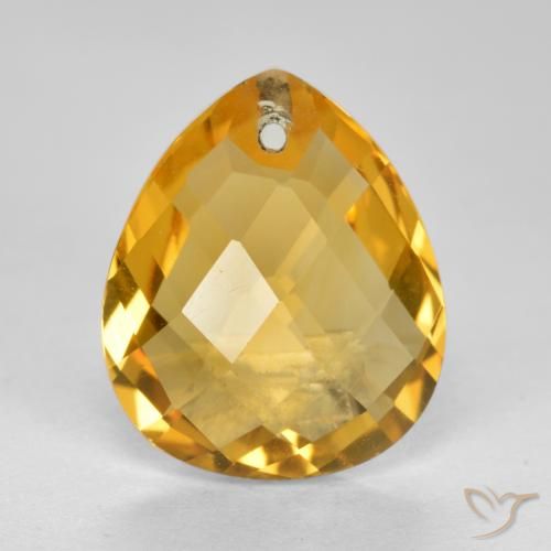 3.74ct 天然 ダークゴールデン シトリン, 洋梨の形, VVS-VS