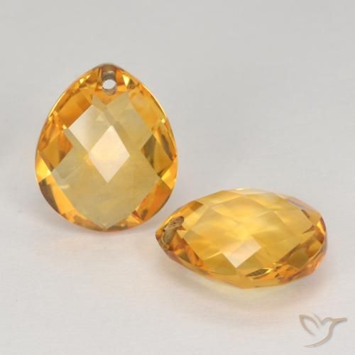 Shop natural 7.42ct オレンジゴールド シトリン gems, 洋梨の形, from ブラジル at GemSelect. In stock, global shipping!