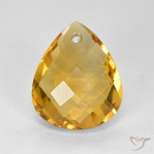3.38ct 天然 ミディアムダークゴールデン シトリン, 洋梨の形, VVS-VS