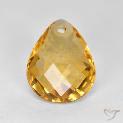 3.45ct 天然 ダークゴールデン シトリン, 洋梨の形, VVS-VS