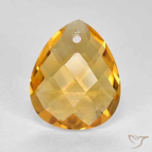 3.28ct 天然 ダークゴールデン シトリン, 洋梨の形, VVS-VS