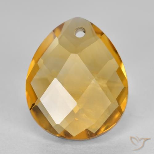 3.75ct 天然 オレンジゴールド シトリン, 洋梨の形, VVS-VS