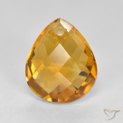 3.81ct 天然 濃いゴールデンオレンジ シトリン, 洋梨の形, VVS-VS