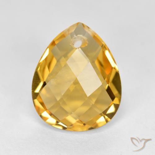 3.61ct 天然 ミディアムダークゴールデン シトリン, 洋梨の形, VVS-VS