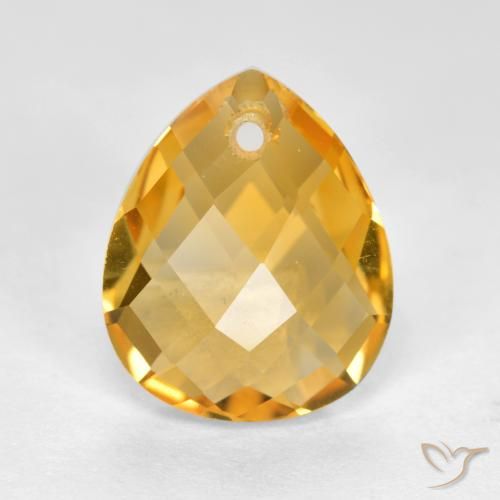 3.63ct 天然 濃いゴールデンオレンジ シトリン, 洋梨の形, VVS-VS