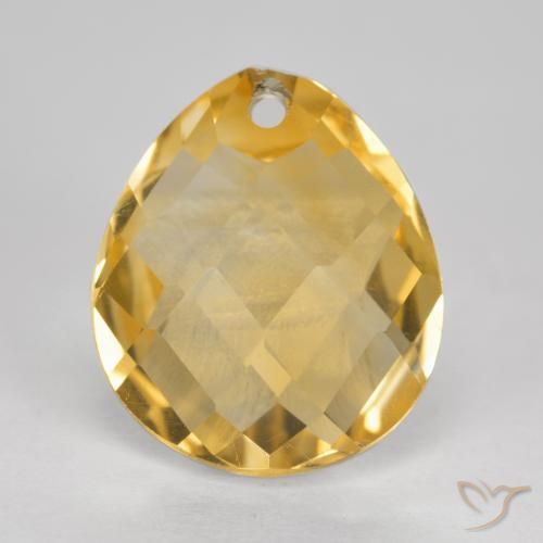 3.80ct 天然 ミディアムダークゴールデン シトリン, 洋梨の形, VVS-VS