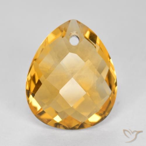 3.61ct 天然 ダークゴールデン シトリン, 洋梨の形, VVS-VS