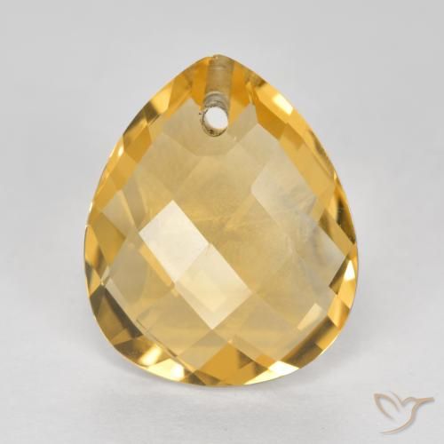 3.39ct 天然 ゴールド シトリン, 洋梨の形, VVS-VS