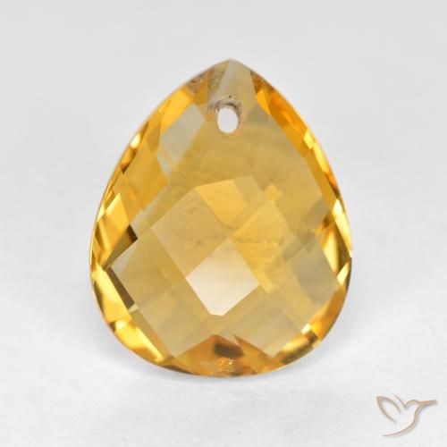 3.50ct 天然 ダークゴールデン シトリン, 洋梨の形, VVS-VS