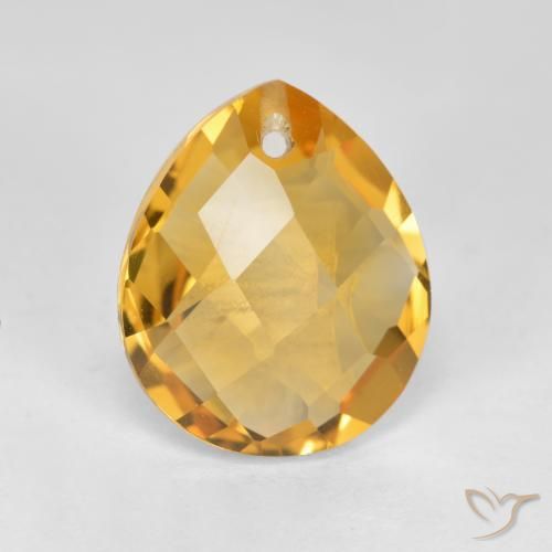 3.57ct 天然 ダークゴールデン シトリン, 洋梨の形, VVS-VS