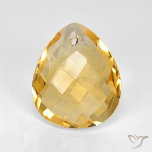 3.02ct 天然 ミディアムゴールデン シトリン, 洋梨の形, VVS-VS