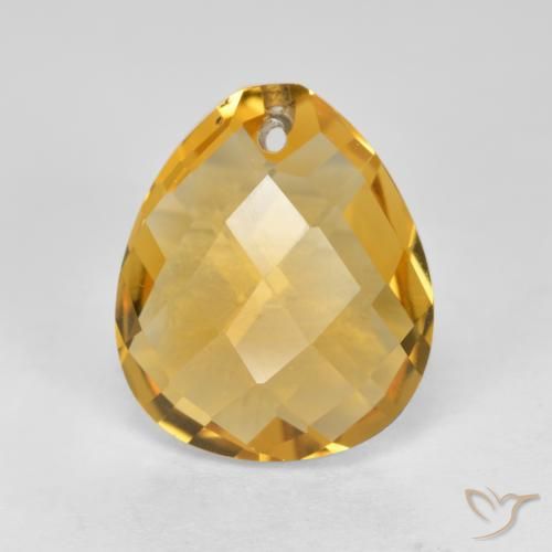 3.68ct 天然 ダークゴールデン シトリン, 洋梨の形, VVS-VS