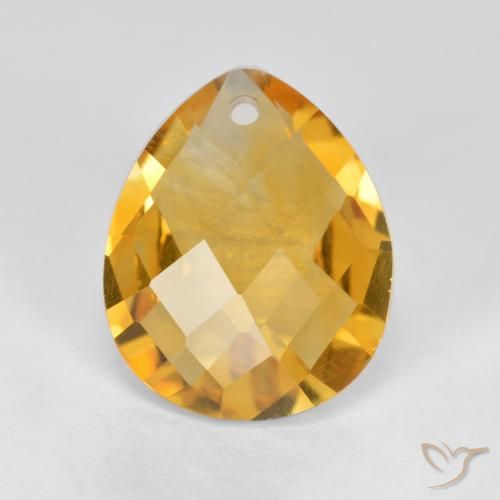 3.26ct 天然 オレンジゴールド シトリン, 洋梨の形, VVS-VS