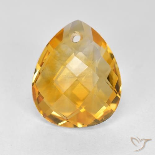 3.56ct 天然 濃いゴールデンオレンジ シトリン, 洋梨の形, VVS-VS