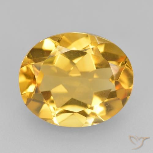 4.10ct 天然 濃いゴールデンオレンジ シトリン, 楕円形, VVS-VS