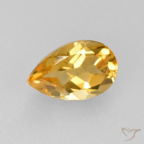 0.87ct 天然 ダークゴールデン シトリン, 洋梨の形, VS